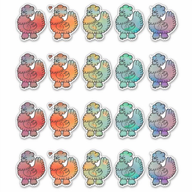 Rainbow of Silkies Vinyl Sticker Assortment (Front)