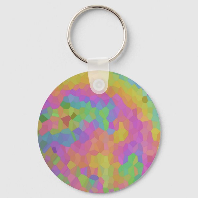 Rainbow Oil Mosaics Key Ring (Front)