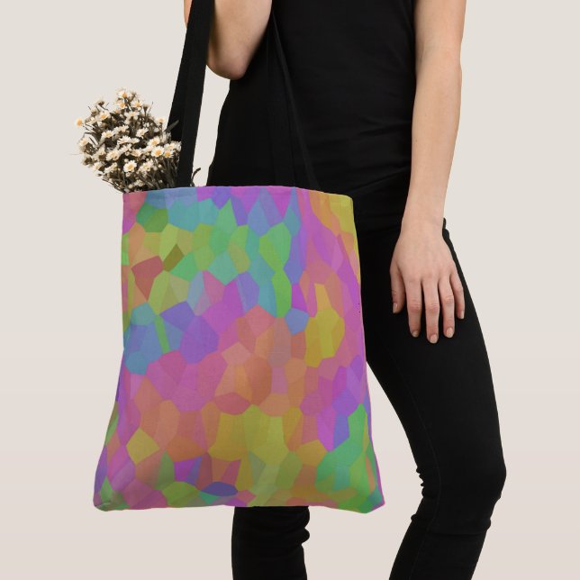 Rainbow Oil Mosaics Tote Bag (Close Up)