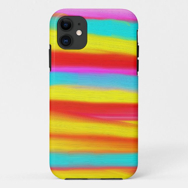 Rainbow oil paint stripes graphic art Case-Mate iPhone case (Back)