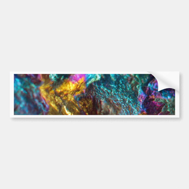 Rainbow Oil Slick Crystal Rock Bumper Sticker (Front)