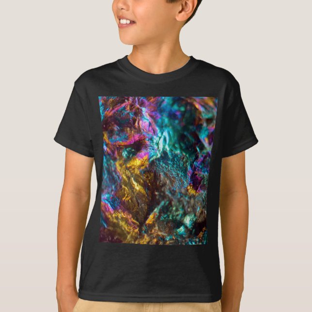 Rainbow Oil Slick Crystal Rock T-Shirt (Front)