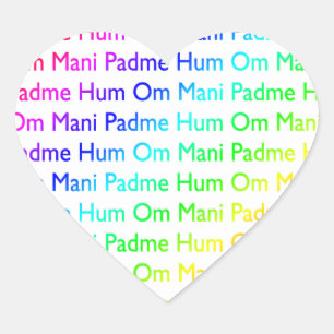 Rainbow Om Mani Padme Hum Heart Sticker