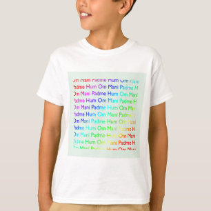 Rainbow Om Mani Padme Hum (on Baby Blue) T-Shirt