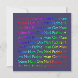 Rainbow Om Mani Padme Hum on Purple Invitation