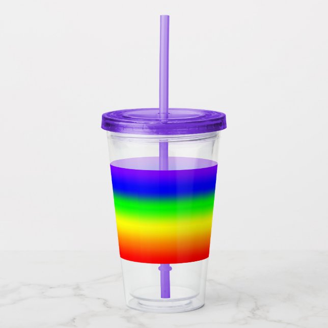 Rainbow Ombre Acrylic Tumbler (Front)