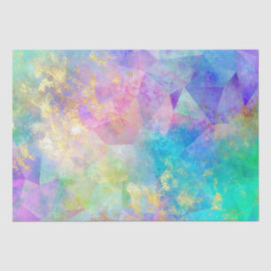 Rainbow Ombre and Gold Fire Opal Pattern Tissue Paper