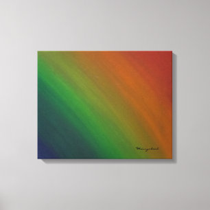 Rainbow Ombre Colourful Gay Pride Flag Abstract Canvas Print