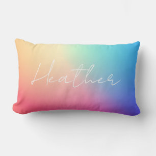 Rainbow Ombre Gradient Lumbar Cushion