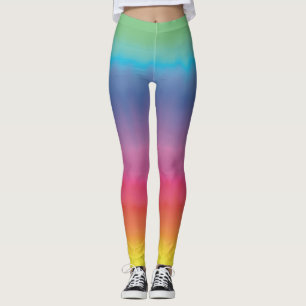 Rainbow Ombré Hand Painted Art by Heva Weva Leggings