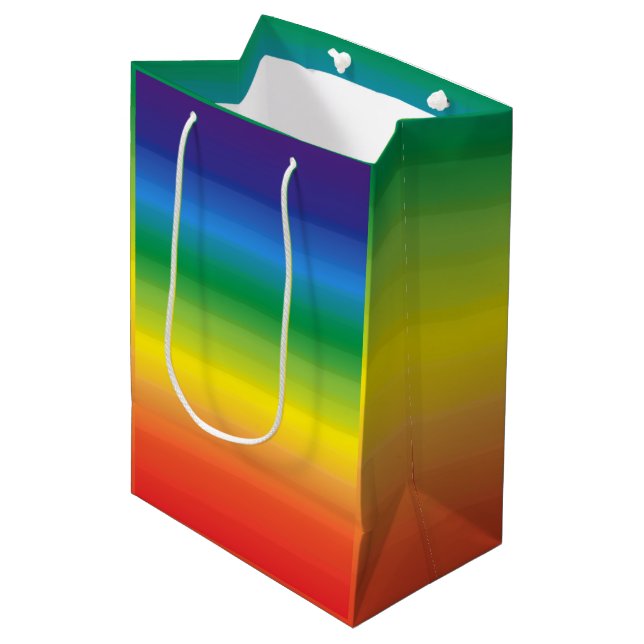 Rainbow Ombre Modern Bold Pride Medium Gift Bag (Front Angled)