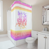 Rainbow ombre octopus modern beach life script