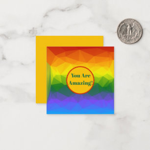 Rainbow Ombre Polygon Card