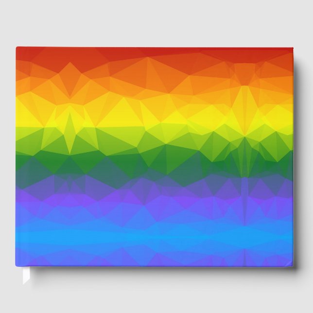 Rainbow Ombre Polygon Guest Book (Front)