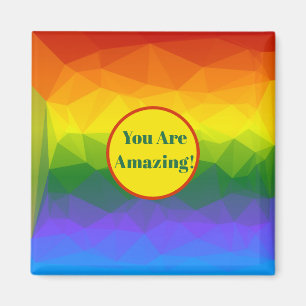 Rainbow Ombre Polygon Magnet