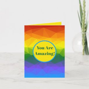 Rainbow Ombre Polygon Note Card