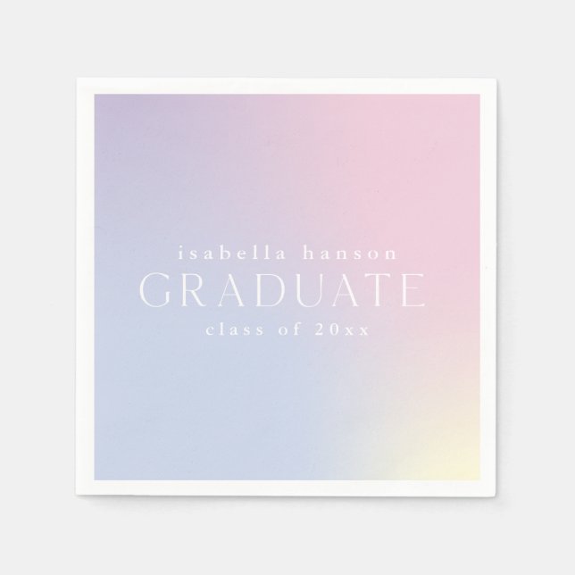 rainbow ombre trendy graduation napkins (Front)