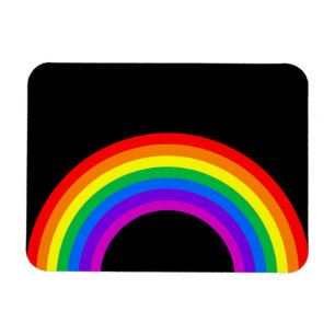 Rainbow on a black background magnet