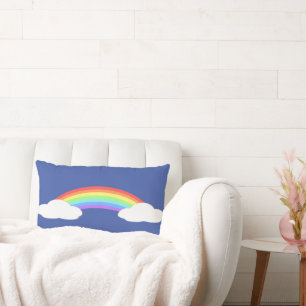 Rainbow on Clouds Blue Lumbar Cushion