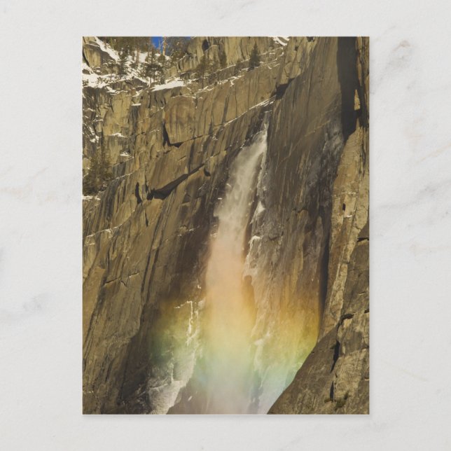 Rainbow on Upper Yosemite Falls in Yosemite Postcard (Front)