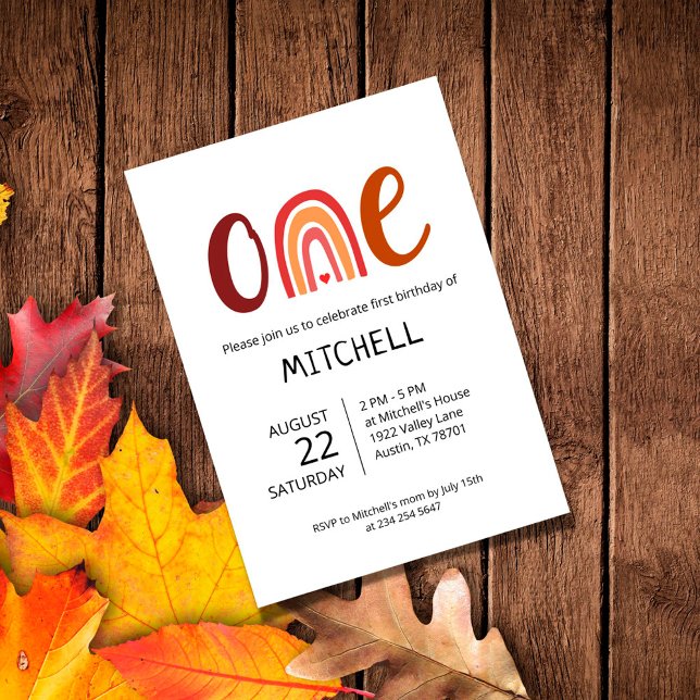 Rainbow One First Birthday Invitation (Creator Uploaded)