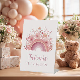 Rainbow Onederful 1st Birthday Favours Pedestal Sign