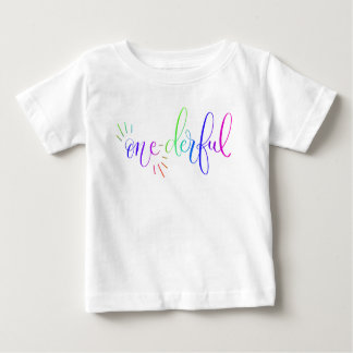 Rainbow Onederful First Birthday Colourful Baby T-Shirt