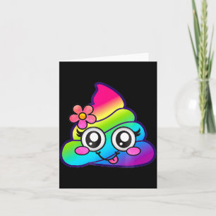 Rainbow Op Emoji Cute Unicorn O Flower Silly  Card