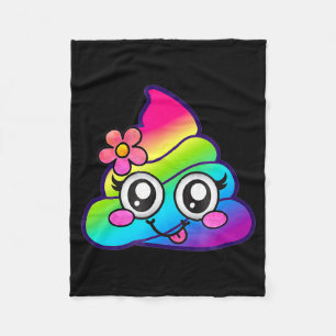 Rainbow Op Emoji Cute Unicorn O Flower Silly Fleece Blanket