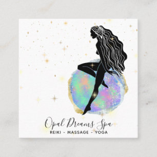 *~* Rainbow Opal Goddess Celestial Mystical Cosmic Square Business Card