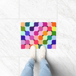 Rainbow Optical Illusion Bright Pillow Funky Doormat