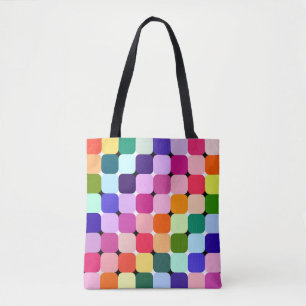 Rainbow Optical Illusion Bright Pillow Funky Tote Bag
