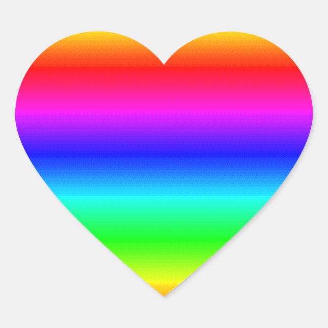 Rainbow Optical Illusion Heart Sticker (Front)