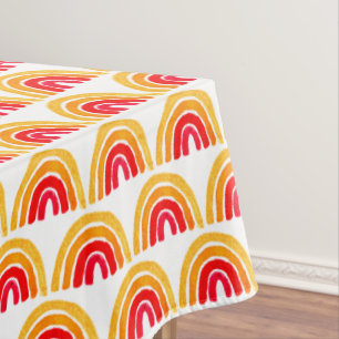 Rainbow Orange Baby Shower Gender Neutral Girl  Tablecloth