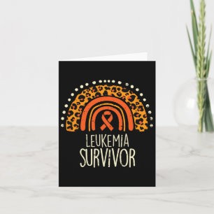 Rainbow Orange Ribbon Survivor Leukaemia Awareness Card