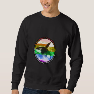 Rainbow Orca Killer Whale Earth Activist Marine Bi Sweatshirt