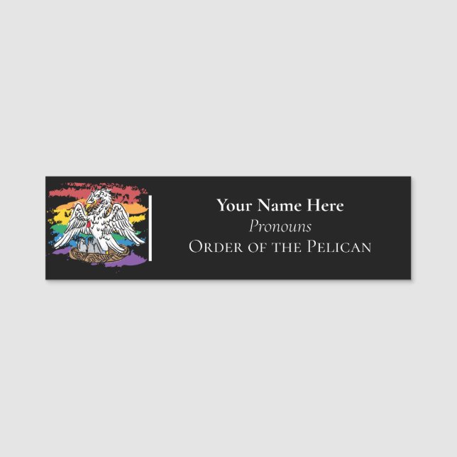 Rainbow Order of the Pelican Name Tag (Front)