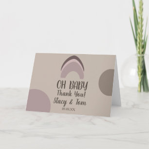 Rainbow Organic Shapes Bohemian Baby Shower Thanks Card
