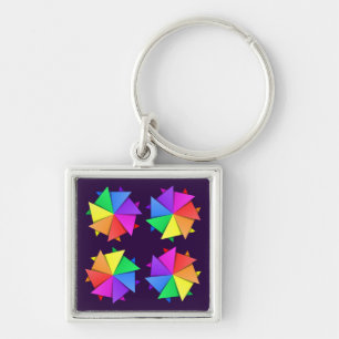 rainbow origami key ring
