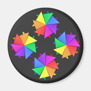 rainbow origami magnet