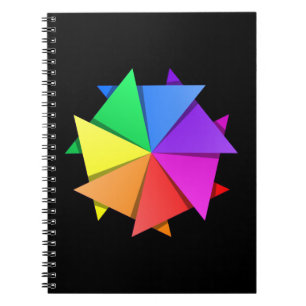 rainbow orogami spiral notebook