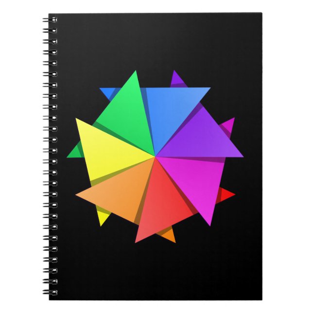 rainbow orogami spiral notebook (Front)