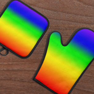 Rainbow Oven Mitt & Pot Holder Set