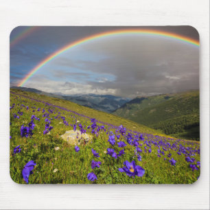 Rainbow Over A Flowering Meadow Mouse Pad
