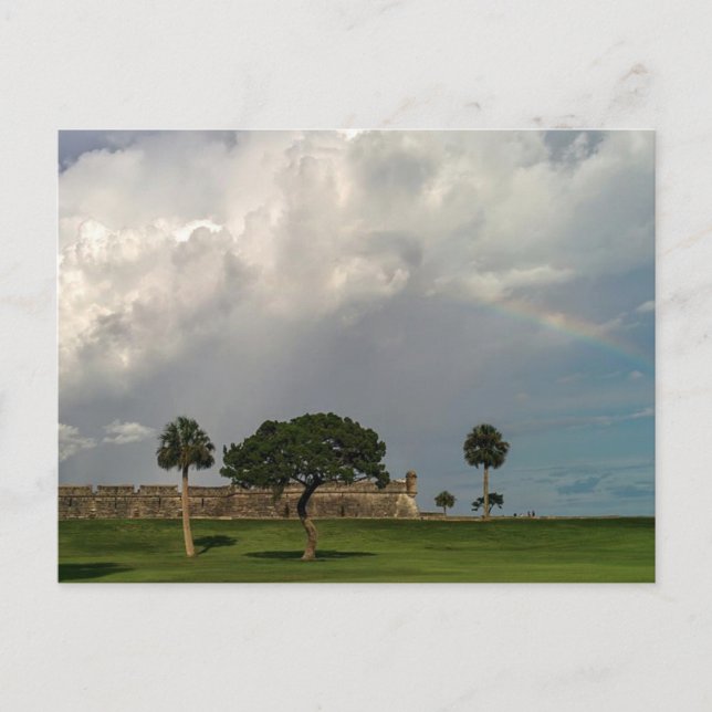 Rainbow Over Castillo de San Marcos Postcard (Front)