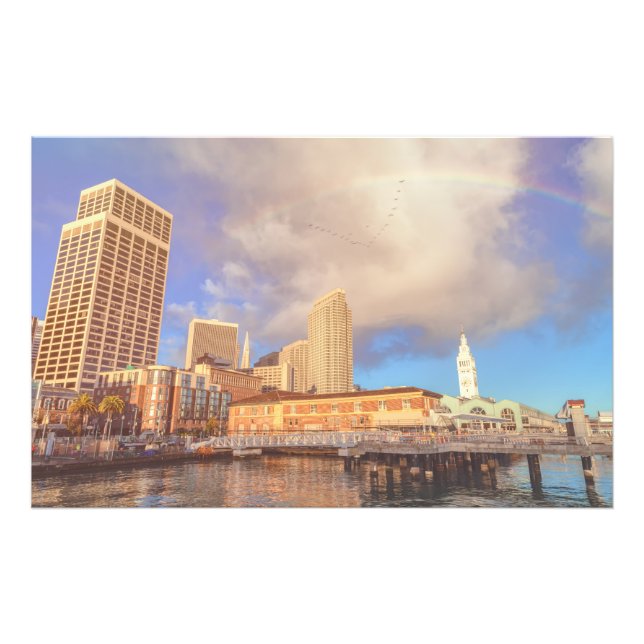 Rainbow over City Photo Print (Front)