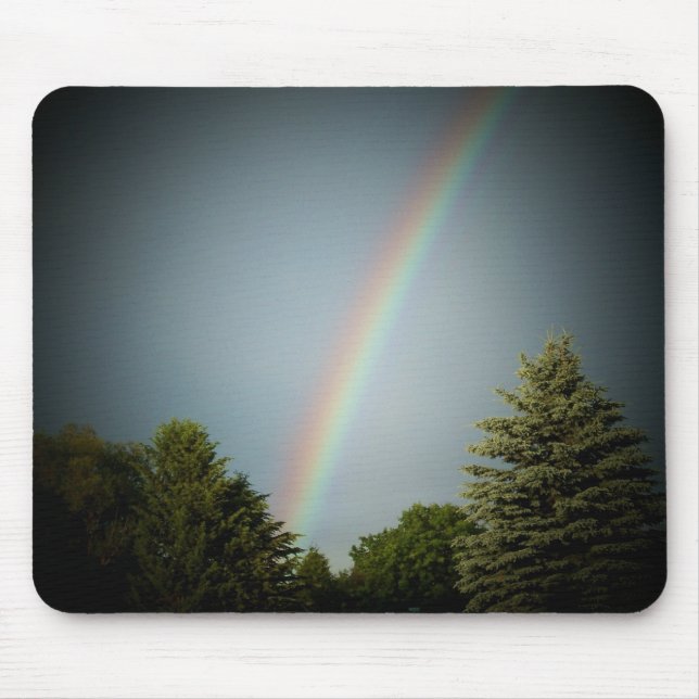 Rainbow over Evergeen Mouse Pad (Front)