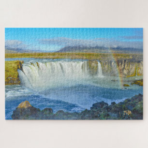 Rainbow over Godafoss Waterfall, Iceland Jigsaw Puzzle