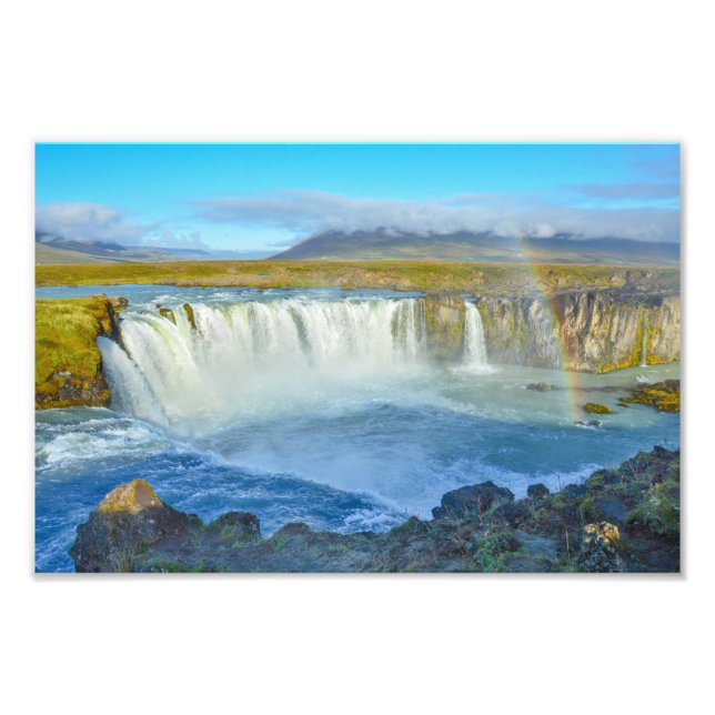 Rainbow over Godafoss Waterfall, Iceland Photo Print (Front)
