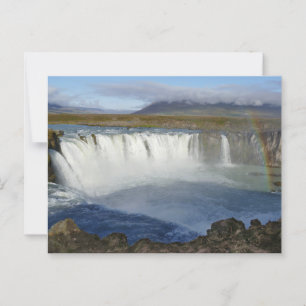 Rainbow over Godafoss Waterfall, Iceland Postcard